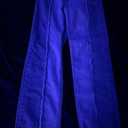 almost famous split dark blue and light blue jeans size 0