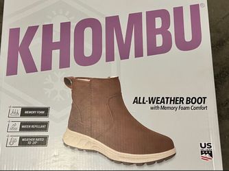 Khombu, all weather boot, brown, women size 8. 