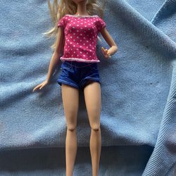 Barbie Fashion Doll 2013 Mattel, Polka Dot Top Denim Shorts