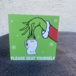 The Grinch Bathroom  / Desk Wooden Box Sign