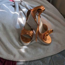 Copper Espadrille Platform Sandals Sz.10