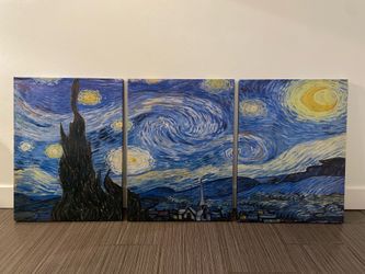 3 panel canvas wall art/painting - Van Gogh, Starry Night