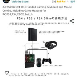 ZJFKSDYX C91 One Handed Gaming Keyboard and Mouse Combo, Including Game Headset for PC,PS5,PS4,XBOX,Switch

