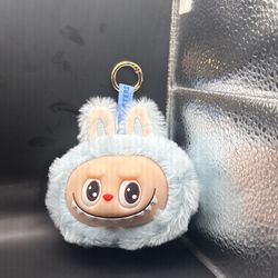 Baby Blue Anime Labubu Plush Small Head Bag Keychain Cute Doll  Baby Blue Monster 