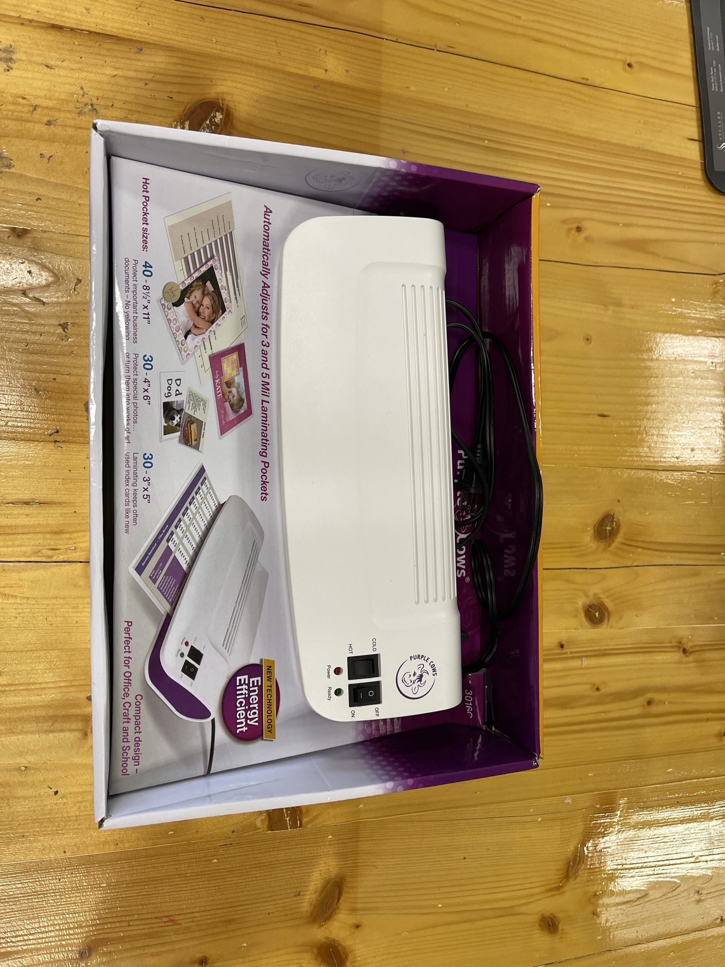 Purple Cow Hot and Cold 9 Inch Laminator New Just Opened The Box