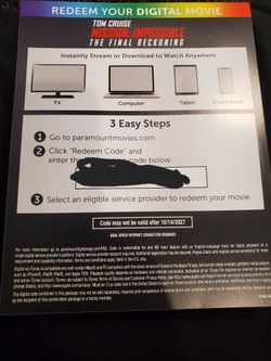 Mission Impossible The Final Reckoning 4k Digital Code