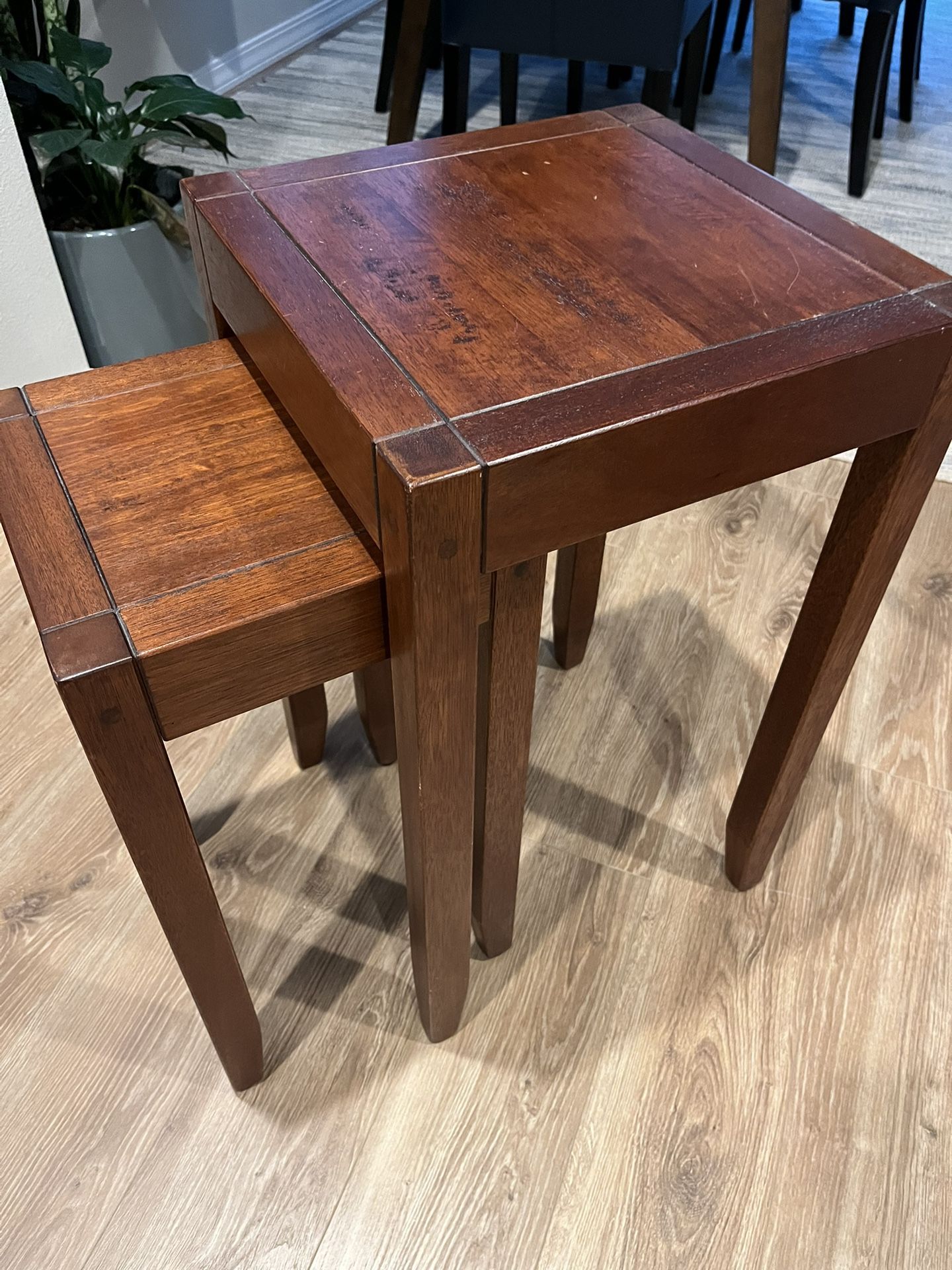 Pottery Barn cherry nesting tables