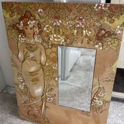 Floral art with mirror