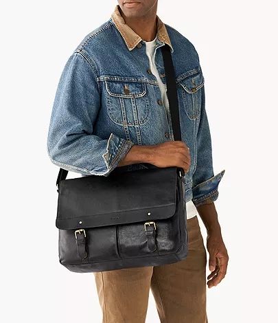 Fossil 100% Leather Messenger Bag 