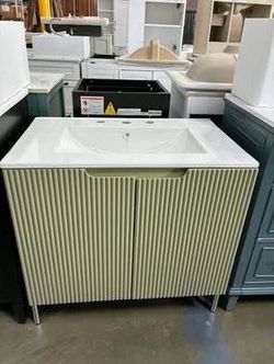 Assembled New 30” Low Bathroom Vanity with Sink Freestanding Storage Cabinet