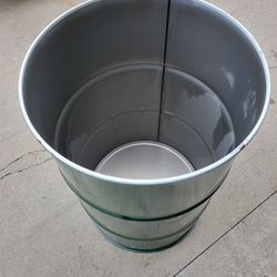 Metal Barrels 55 Gallons, Not Galvanized Inside, Perfect for traditional burn barrel, smoker, solo stove knock off.  