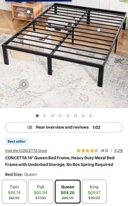 14" Queen Metal Bed Frame