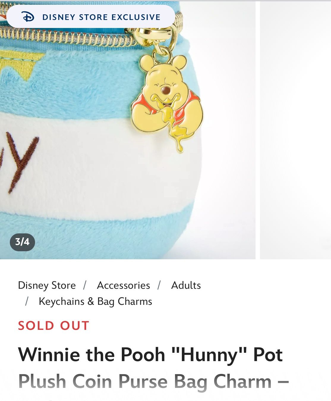 Winnie the Pooh ''Hunny''  Purse Bag Charm 