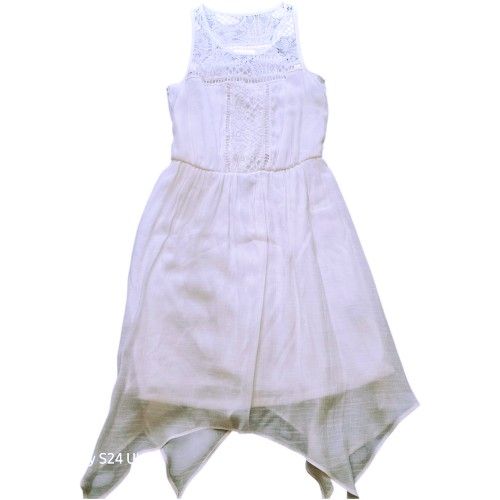 By & By White Lace Flowing Tank Dress w/Lining Size Small Ivory