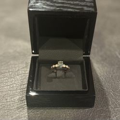 14k Rose Gold / Diamond And Sapphire Ring
