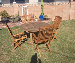Teak table and chairs