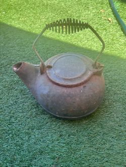 Antique iron kettle