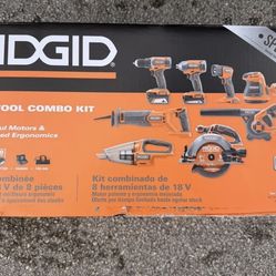 RIDGID 18V Cordless 8-Tool Combo Kit