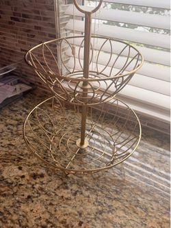 Gold brass fruit holder