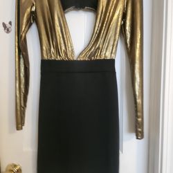 Gold And Black Mini Dress