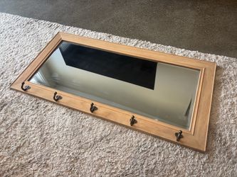 Accent Wall Mirror with Hooks