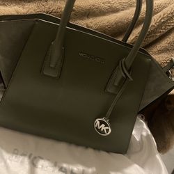 Michael Kors Army Green Hand Held Purse / Crossbody Purse