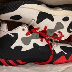 Men’s Adidas White/Red Harden Vol. 6 Shoes Size 8.