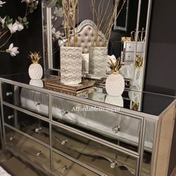 Silver Mirrored Dresser Brand New In Box 