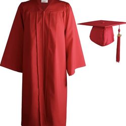 red graduation gown