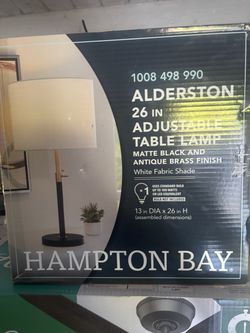 NEW Hampton Bay Alderston 26" Adjustable Table Lamp Black & Brass