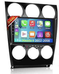 Car Radio for Mazda 6 2002-2007 - Wireless Carplay & Android Auto - 9 Inch Android 13 Stereo with WiFi/EQ/GPS 
