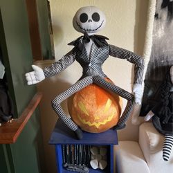 jack skellinton on pumpkin just in time for halloween