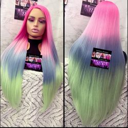 Human Hair Blended Lace Front Wig 