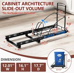 Under Sink Trash Can Pull Out Trash Hidden for 30-50 Qt 7-13 Gallon Garbage Can Under 13"Wx19"Dx17"H Cabinet 3lack Pull Out Kit with Full Extension Sl