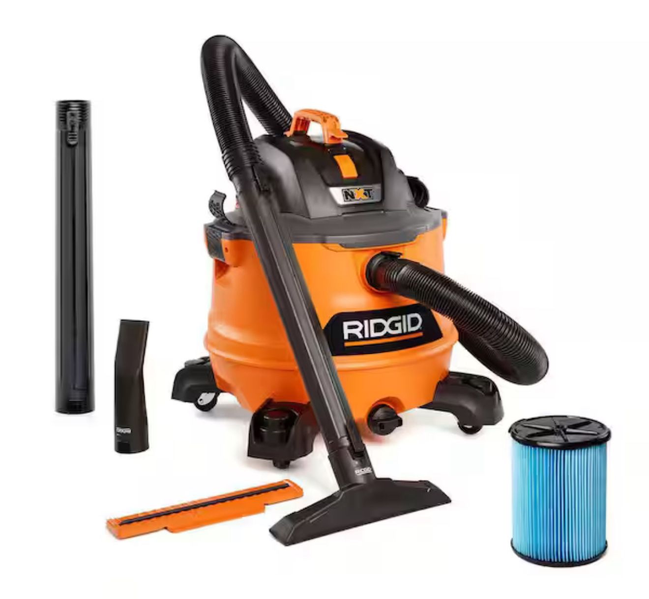 14 Gal. 6.0 Peak HP NXT Shop Vacuum Wet Dry Vac with Fine Dust Filter Locking Hose Wands and Attachments HD1400