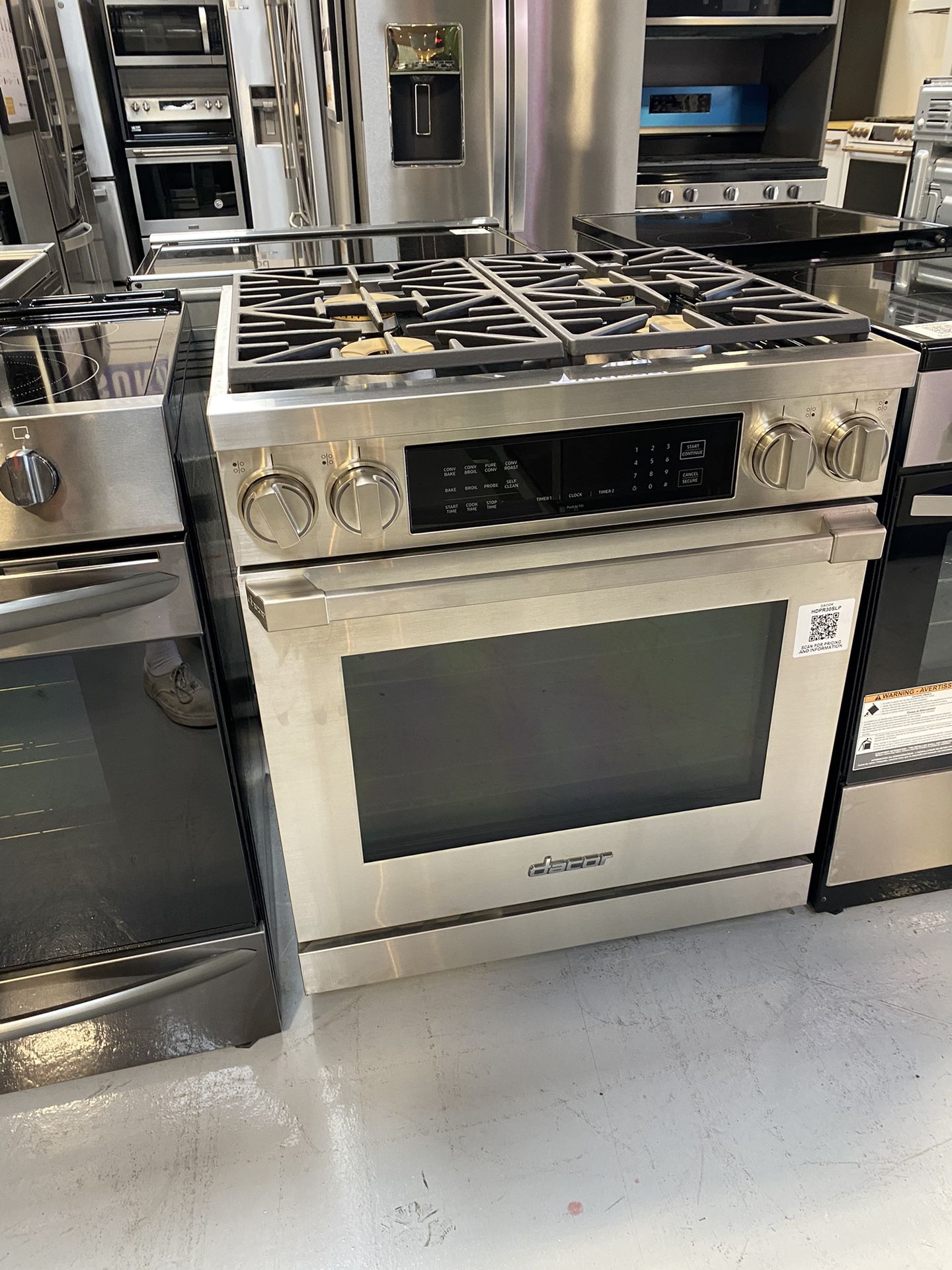 Silver Stainless Steel Dual Fuel Pro Range