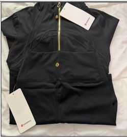 Lululemon Black Jacket and Leggings Set