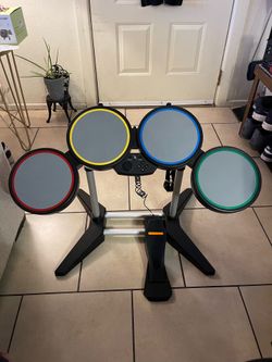 Harmonix PS2 PS3 Rock Band USB Wired Drum Set Foot Pedal Not Tested Guitar Hero