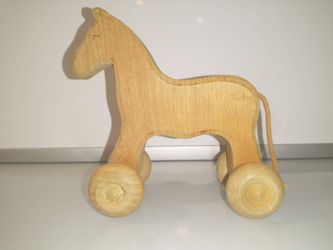 Grimm's Wooden Horse Willy Push Toy On Wheels Germany Waldorf Montessori
