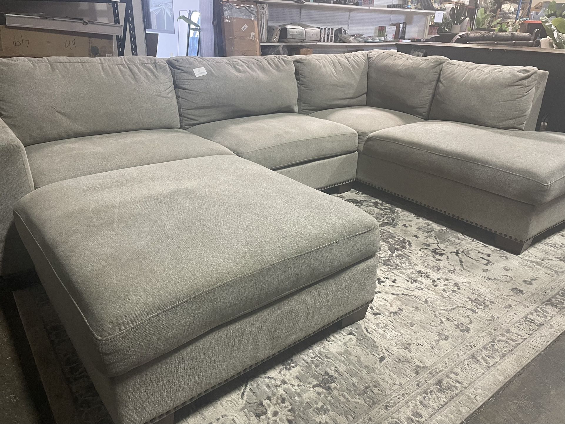 Thomasville Artesia Fabric Sectional with Ottoman