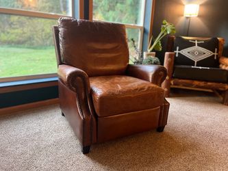 James Roll Arm Leather Recliner