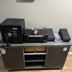 Denon 8K Receiver + Klipsch Dolby Atmos Speakers + Polk Subwoofer – $600