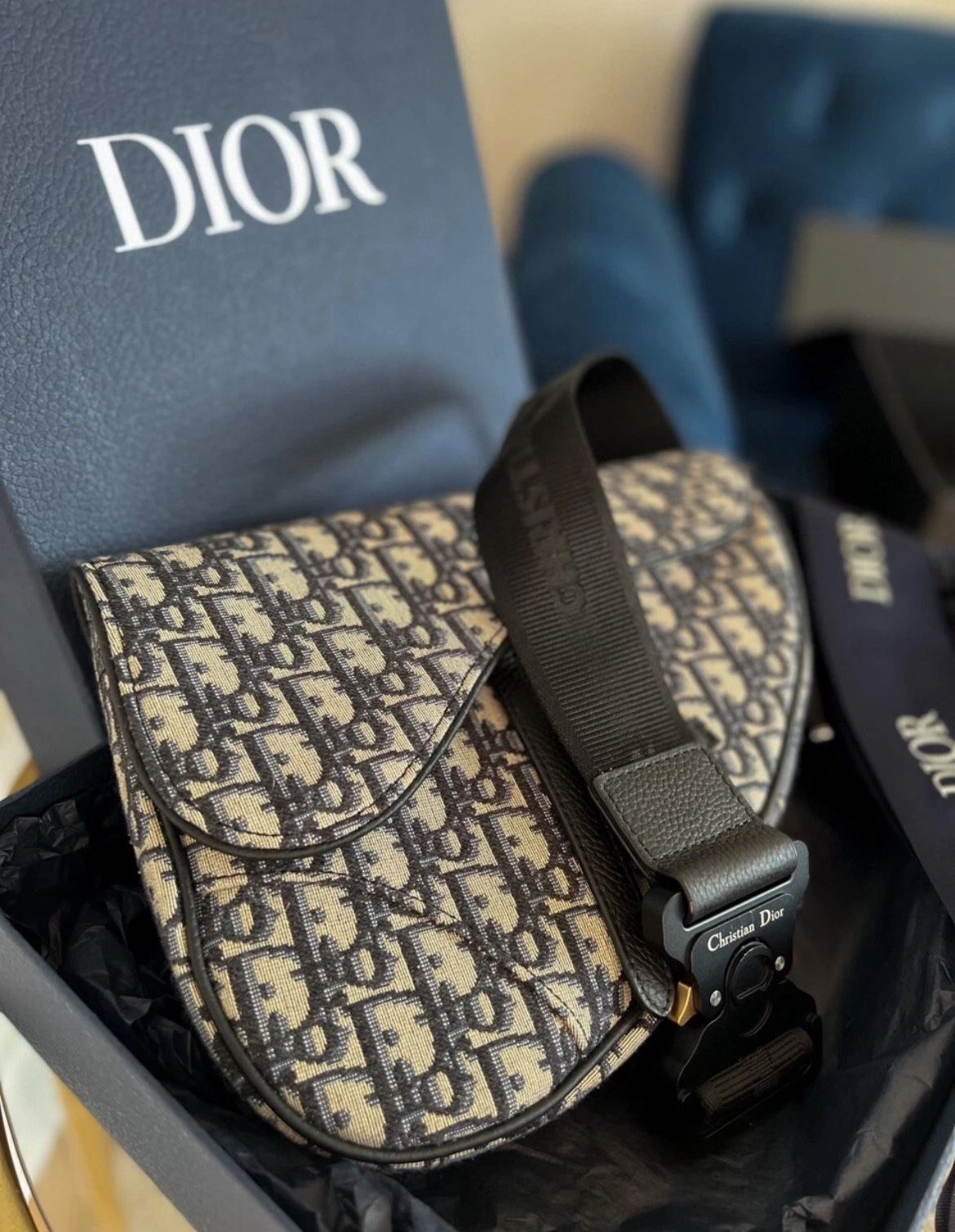 Christian Dior Crossbody Bag - Beige & Black