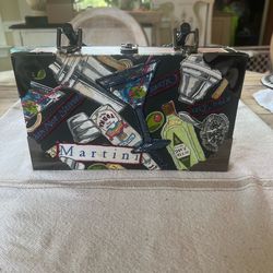 “Choice Made Cigar”  Decorated Cigar Box Purse Martini Design on One Side