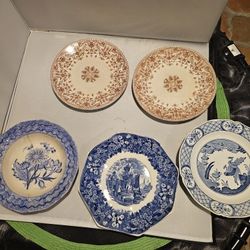 Antique 19th Century Plates Including Wedgwood