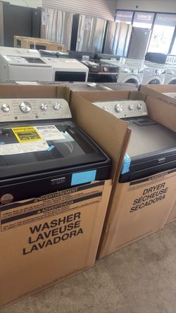 volcano black washer dryer set