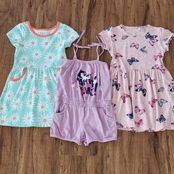 Practically New Dress And Romper Girl Size 4t ( Used Once).  $10 Each!!