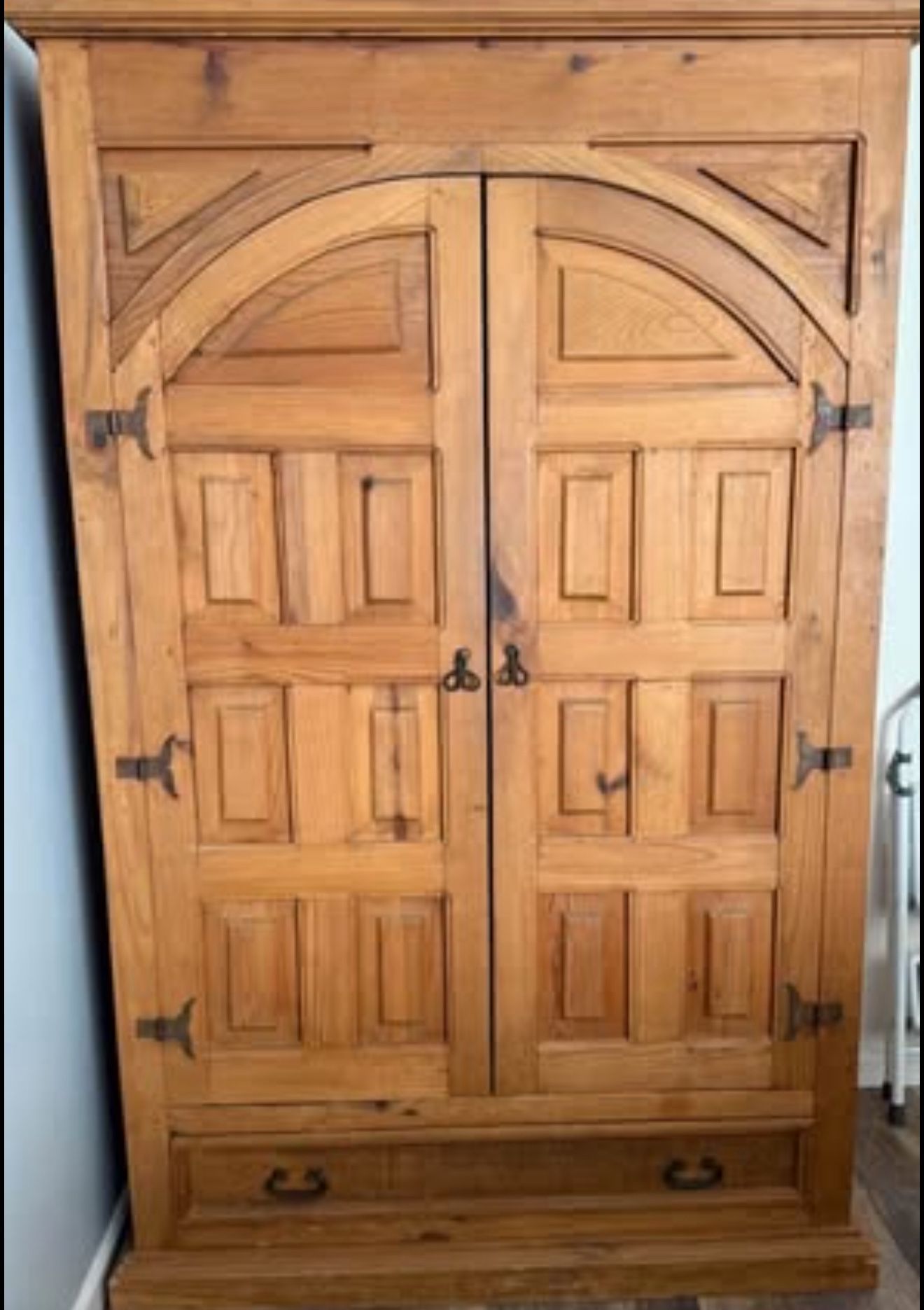 Large Wood  Antique Beautiful Hutch, Wardrobe,Bookshelf, Armoire, Pantry, Storage, Temple