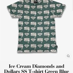 ICE CREAM TEE 3X DIAMONDS AND DOLLARS $100 NEW!