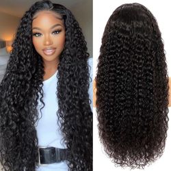 30 Inch Deep Wave Lace Front Wig – 200% Density, HD Transparent Lace, Glueless, Human Hair 